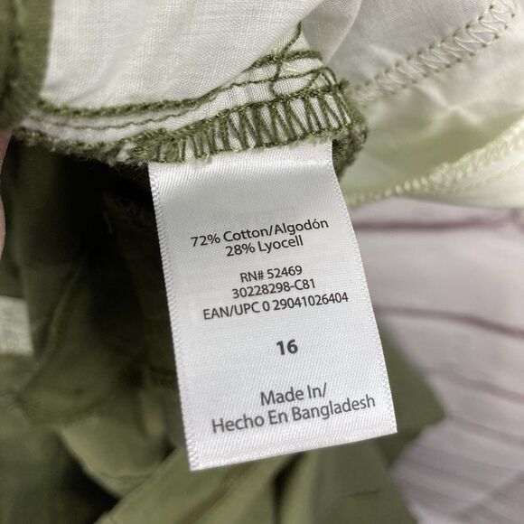 Sofia Jeans Women’s Olive Green Relaxed High Rise Wide Leg Cargo Pants SZ 16 - Picture 13 of 16